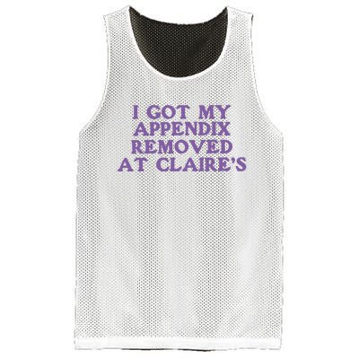 I Got My Appendix Removed At Claires Mesh Reversible Basketball Jersey Tank