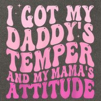 I Got My DaddyS Temper And My MamaS Attitude Cotton Canvas Backpack