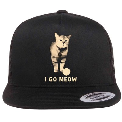I Go Meow Cute Singing Cat Meme Flat Bill Trucker Hat
