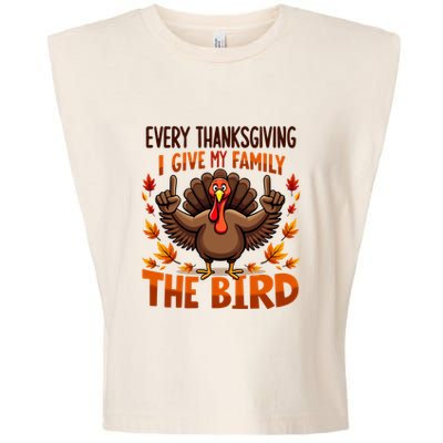 I Give My Family The Bird Thanksgiving Garment-Dyed Women's Muscle Tee