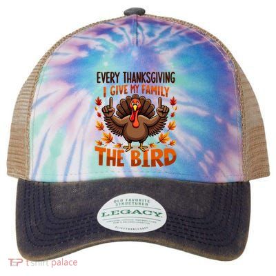 I Give My Family The Bird Thanksgiving Legacy Tie Dye Trucker Hat