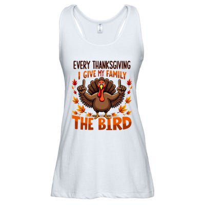 I Give My Family The Bird Thanksgiving Ladies Essential Flowy Tank