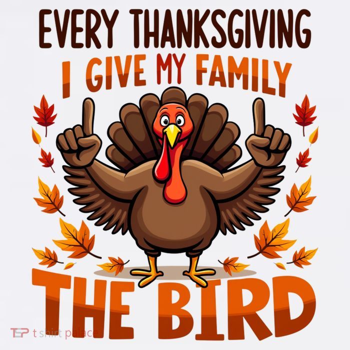 I Give My Family The Bird Thanksgiving Cooling Performance Long Sleeve Crew