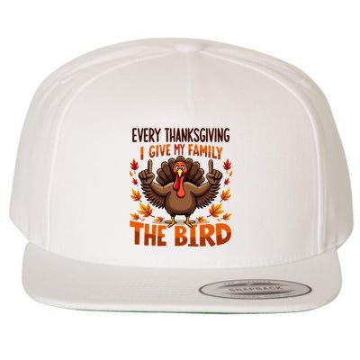 I Give My Family The Bird Thanksgiving Wool Snapback Cap