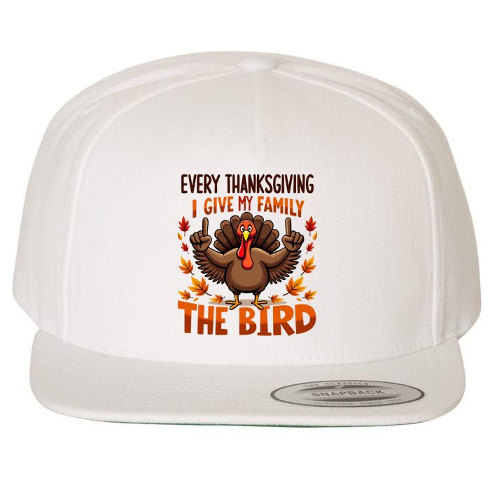 I Give My Family The Bird Thanksgiving Wool Snapback Cap