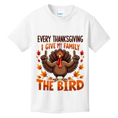 I Give My Family The Bird Thanksgiving Kids T-Shirt