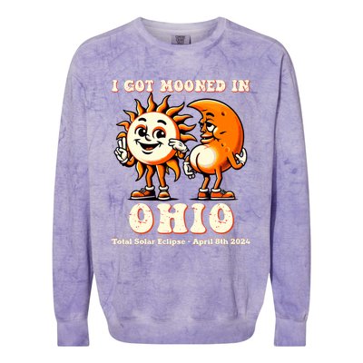 I Got Mooned In Ohio Total Solar Eclipse 2024 Colorblast Crewneck Sweatshirt