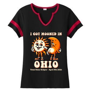 I Got Mooned In Ohio Total Solar Eclipse 2024 Ladies Halftime Notch Neck Tee