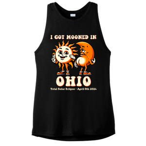 I Got Mooned In Ohio Total Solar Eclipse 2024 Ladies PosiCharge Tri-Blend Wicking Tank