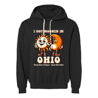 I Got Mooned In Ohio Total Solar Eclipse 2024 Garment-Dyed Fleece Hoodie