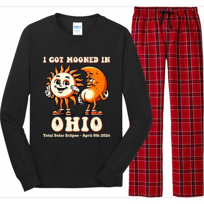 I Got Mooned In Ohio Total Solar Eclipse 2024 Long Sleeve Pajama Set