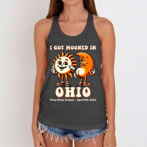 I Got Mooned In Ohio Total Solar Eclipse 2024 Women's Knotted Racerback Tank