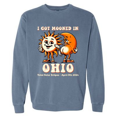 I Got Mooned In Ohio Total Solar Eclipse 2024 Garment-Dyed Sweatshirt