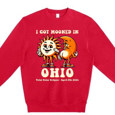 I Got Mooned In Ohio Total Solar Eclipse 2024 Premium Crewneck Sweatshirt