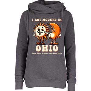 I Got Mooned In Ohio Total Solar Eclipse 2024 Womens Funnel Neck Pullover Hood