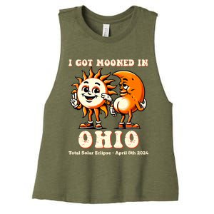 I Got Mooned In Ohio Total Solar Eclipse 2024 Women's Racerback Cropped Tank