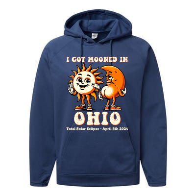 I Got Mooned In Ohio Total Solar Eclipse 2024 Performance Fleece Hoodie