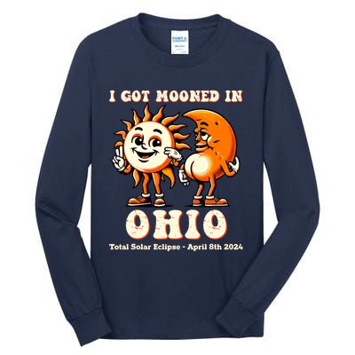 I Got Mooned In Ohio Total Solar Eclipse 2024 Tall Long Sleeve T-Shirt