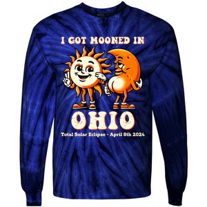 I Got Mooned In Ohio Total Solar Eclipse 2024 Tie-Dye Long Sleeve Shirt