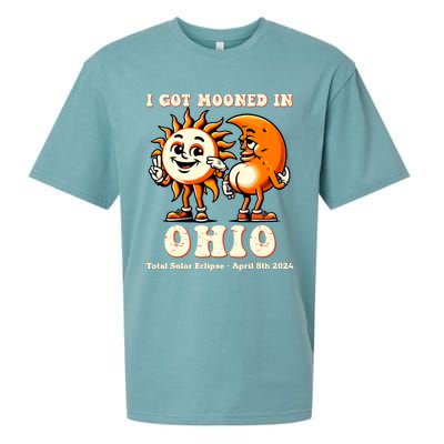 I Got Mooned In Ohio Total Solar Eclipse 2024 Sueded Cloud Jersey T-Shirt