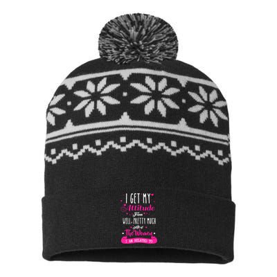 I Get My Attitude From All The Women I Am Related To USA-Made Snowflake Beanie