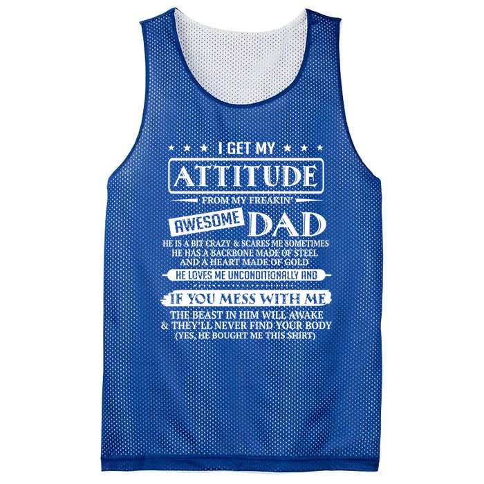 I Get My Attitude From My Freaking Awesome Dad FatherS Day Gift Mesh Reversible Basketball Jersey Tank