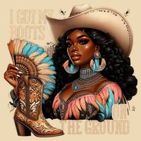 I Got My Boots On The Ground Western Cowgirl Melanin Swag  Zip Tote Bag