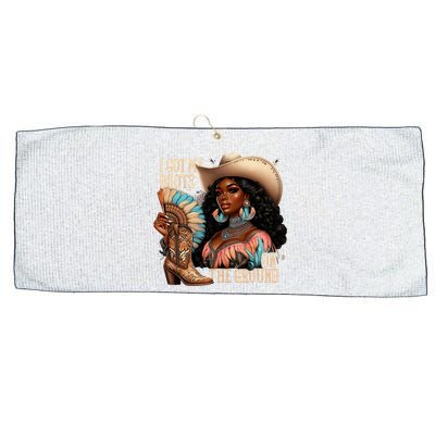 I Got My Boots On The Ground Western Cowgirl Melanin Swag  Large Microfiber Waffle Golf Towel
