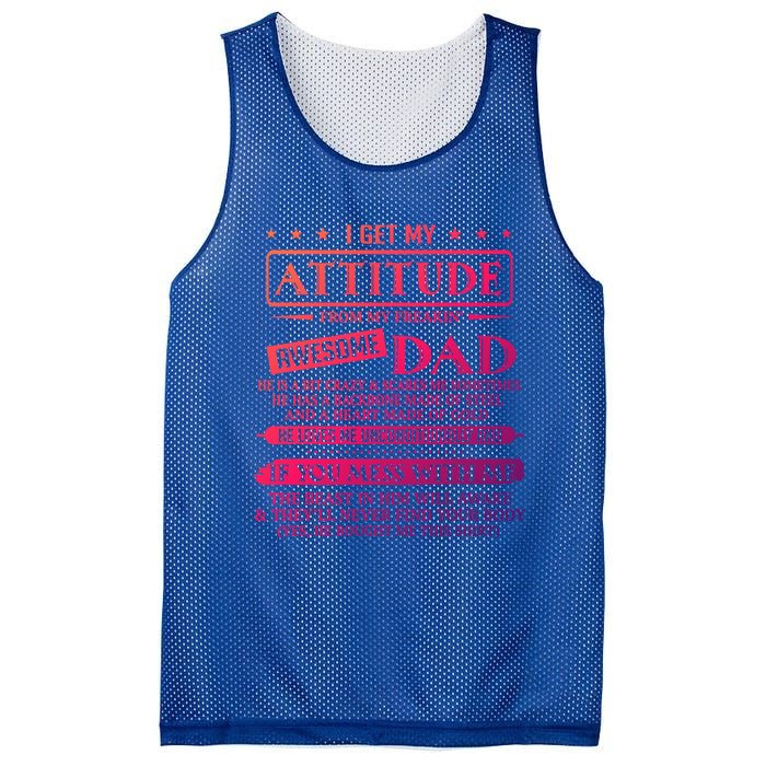 I Get My Attitude From My Freaking Awesome Dad FatherS Day Gift Mesh Reversible Basketball Jersey Tank