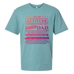 I Get My Attitude From My Freaking Awesome Dad FatherS Day Gift Sueded Cloud Jersey T-Shirt