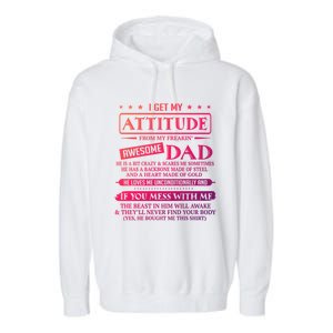 I Get My Attitude From My Freaking Awesome Dad FatherS Day Gift Garment-Dyed Fleece Hoodie