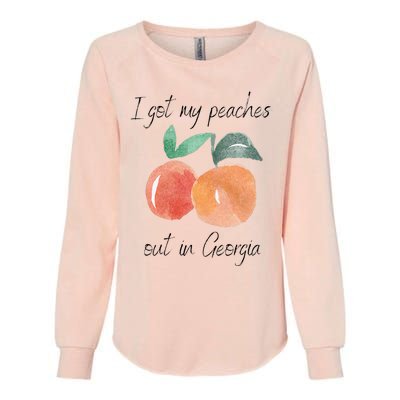 I Got My Peaches Out In Georgia Lyrics Song Funny Fruit Womens California Wash Sweatshirt