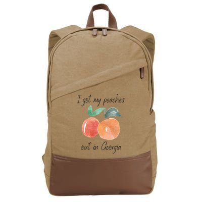 I Got My Peaches Out In Georgia Lyrics Song Funny Fruit Cotton Canvas Backpack