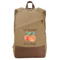 I Got My Peaches Out In Georgia Lyrics Song Funny Fruit Cotton Canvas Backpack