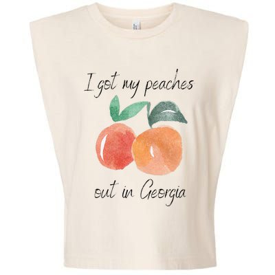 I Got My Peaches Out In Georgia Lyrics Song Funny Fruit Garment-Dyed Women's Muscle Tee