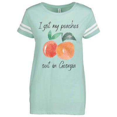 I Got My Peaches Out In Georgia Lyrics Song Funny Fruit Enza Ladies Jersey Football T-Shirt