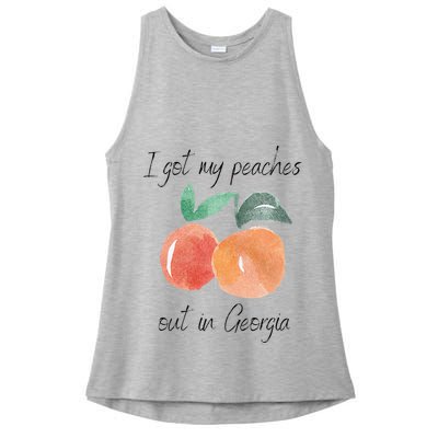 I Got My Peaches Out In Georgia Lyrics Song Funny Fruit Ladies PosiCharge Tri-Blend Wicking Tank
