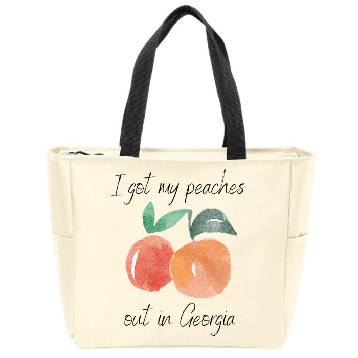I Got My Peaches Out In Georgia Lyrics Song Funny Fruit Zip Tote Bag