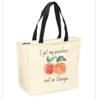 I Got My Peaches Out In Georgia Lyrics Song Funny Fruit Zip Tote Bag