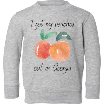 I Got My Peaches Out In Georgia Lyrics Song Funny Fruit Toddler Sweatshirt