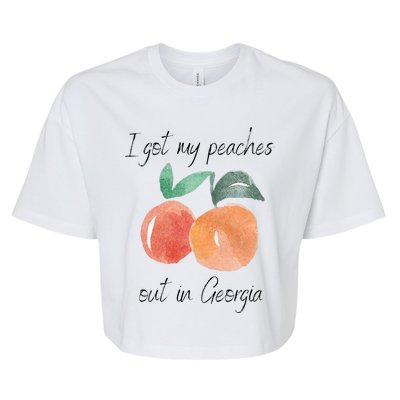 I Got My Peaches Out In Georgia Lyrics Song Funny Fruit Bella+Canvas Jersey Crop Tee