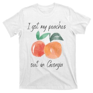 I Got My Peaches Out In Georgia Lyrics Song Funny Fruit T-Shirt