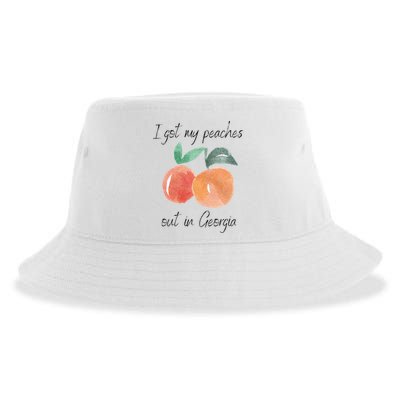 I Got My Peaches Out In Georgia Lyrics Song Funny Fruit Sustainable Bucket Hat