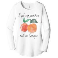 I Got My Peaches Out In Georgia Lyrics Song Funny Fruit Women's Perfect Tri Tunic Long Sleeve Shirt