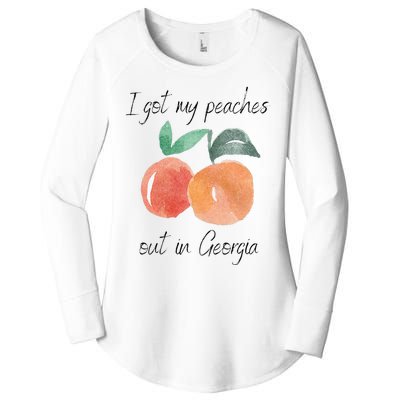 I Got My Peaches Out In Georgia Lyrics Song Funny Fruit Women's Perfect Tri Tunic Long Sleeve Shirt