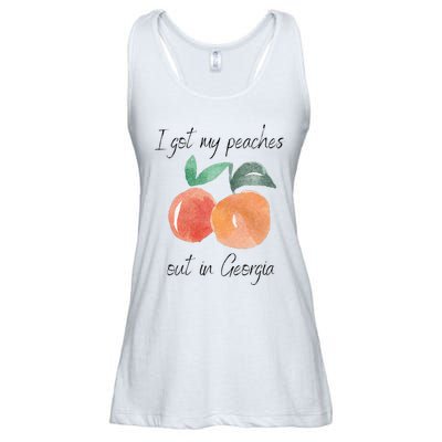 I Got My Peaches Out In Georgia Lyrics Song Funny Fruit Ladies Essential Flowy Tank