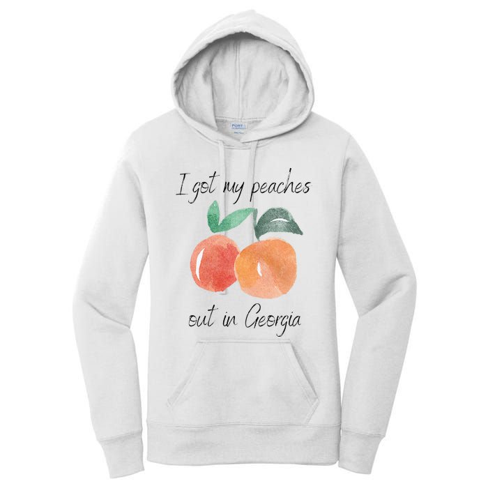 I Got My Peaches Out In Georgia Lyrics Song Funny Fruit Women's Pullover Hoodie