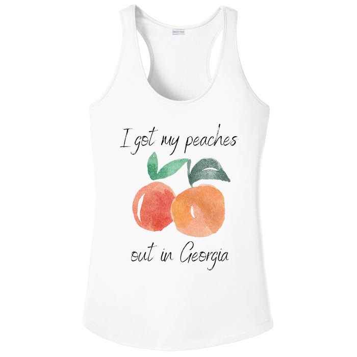 I Got My Peaches Out In Georgia Lyrics Song Funny Fruit Ladies PosiCharge Competitor Racerback Tank