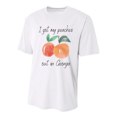 I Got My Peaches Out In Georgia Lyrics Song Funny Fruit Youth Performance Sprint T-Shirt