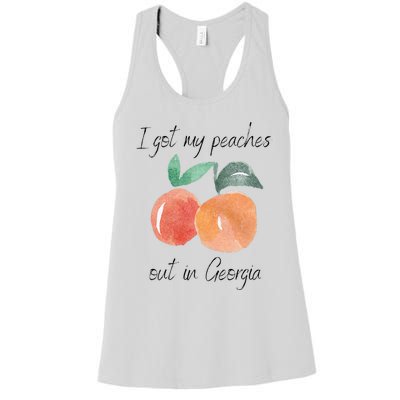 I Got My Peaches Out In Georgia Lyrics Song Funny Fruit Women's Racerback Tank